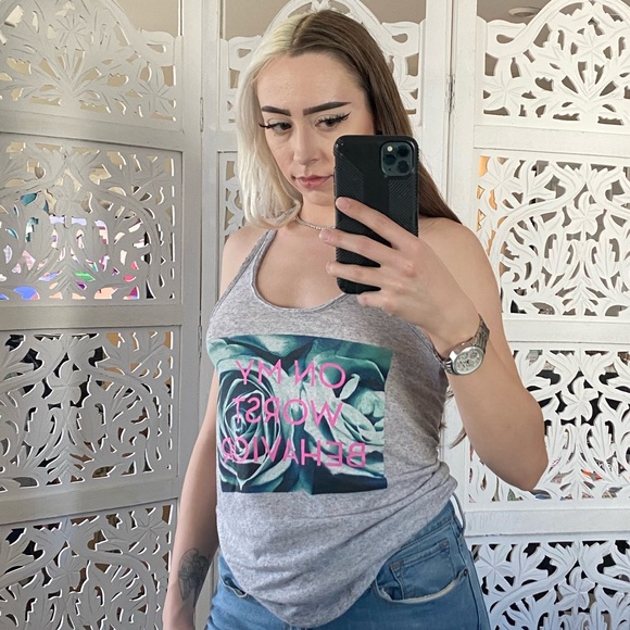 On my worst behavior tank // bundle 3 get free shipping - Picture 2 of 8